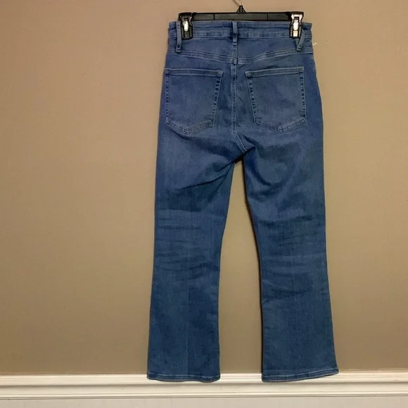 FRAME Women’s Le Crop Mini Boot Classic Blue Denim Jeans Western Boho Festival - Picture 2 of 11